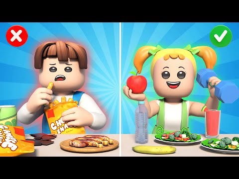 ROBLOX Brookhaven 🏡RP: Healthy Food Vs Junk Food- Roblox Animation