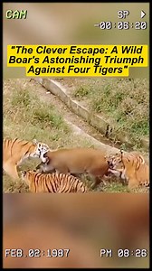 The Clever Escape A Wild Boar's Astonishing Triumph Against Four Tigers #wildanimals #animals #foryou #tiger #boar | Wild Animals