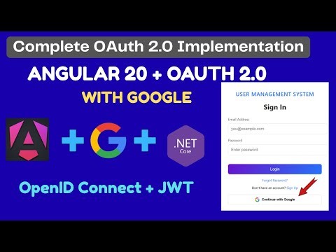 Angular 20 + OAuth 2.0 with Google Login | OpenID Connect + JWT | .NET Web API