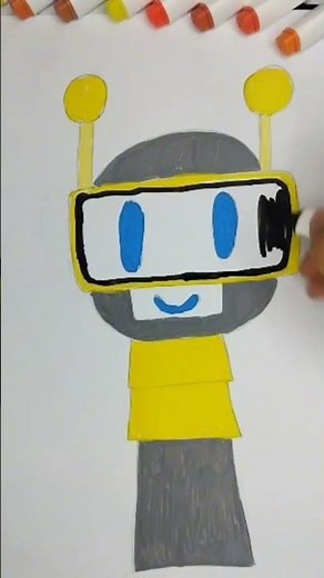 Spunky Robot Drawing 🤖✨ | Cool Cartoon Art! #coloring