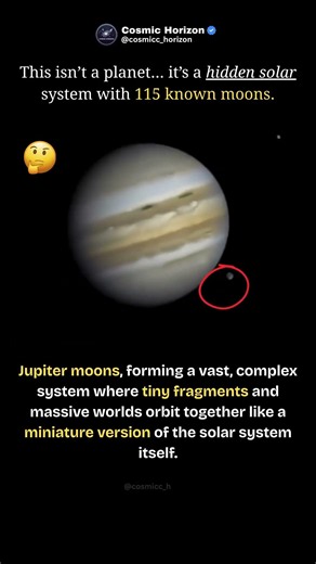 Jupiter Isn’t Just a Planet—It’s a Mini Solar System With 115 Moons #trending #space #planet #viral