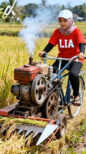 Sekali" gowes biar sehat😁 / การดัดแปลงจักรยานให้เป็นเครื่องเกี่ยวข้าว #fyp #fblifestyle #mesinunik #funny #lucu #viral | Lia