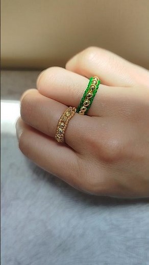 Anillo en tejido macrame ♥️ tutorial en el link de arriba 👆🏻#anillos #macrame #turorial