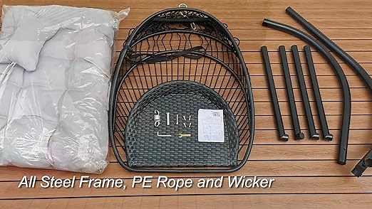 Installation guide of swing egg chair with stand and cushion