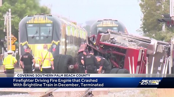 Delray Beach says it has terminated fire truck driver who crashed into Brightline train