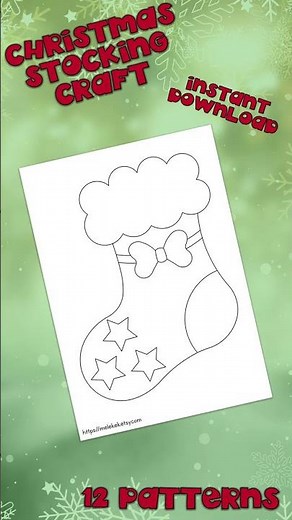 Christmas STOCKING CRAFTS Printable Activity Sheets, stocking template preschool artwork