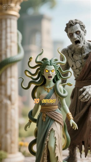 Medusa — the monster with snakes for hair, whose gaze turned men to stone. 🐍🗿 But the real story is far more tragic. She was once a beautiful priestess of Athena, bound to a life of purity. But after Poseidon violated her inside Athena’s temple, the goddess punished Medusa — not Poseidon. Cursed with venomous snakes for hair and a face so terrifying it petrified anyone who looked at her, Medusa was cast out as a monster. Yet today, many see her differently — not as a villain, but as a symbol o