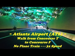 Atlanta Airport - Walking from Concourse T to Concourse F (3x speed) – No Plane Train