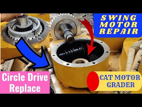 Replace The Circle Driver Gear 🔥How To Repair Cat Swing Circle 🔥Cat Motor Grader Circle Drive Gear,