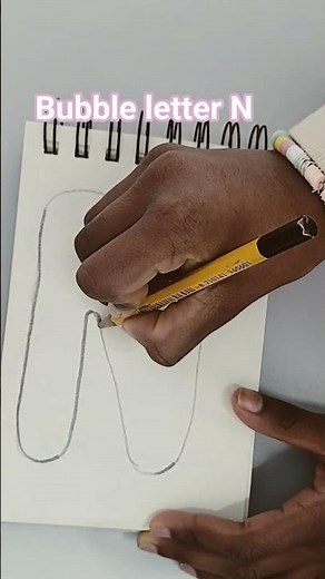how to draw bubble letter N #easy #art #bubbleletter