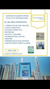 Apply Online: https://ift.tt/o5ndKIS Landmark Group Jobs In Dubai: Latest Hiring Updates and Open Positions Find the Application Link in the First Comment #LandmarkGroup #DubaiJobs #CareerOpportunities #JobOpenings #RetailJobs #HospitalityCareers #HealthcareJobs #DubaiCareers #2025Jobs #WorkInDubai | Vacancy Dubai | Facebook