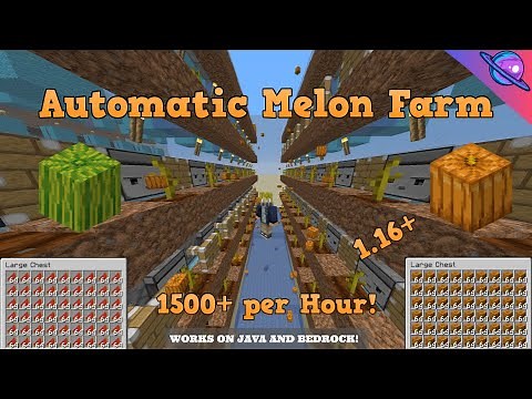 EASY Automatic Melon and Pumpkin Farm - 1500+ Melons per Hour - Minecraft 1.16+