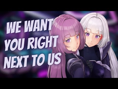 Tall alien sisters SMOTHER you with cuddles (FF4A) [ASMR] [Hairplay] [Pampering] [Giantess]