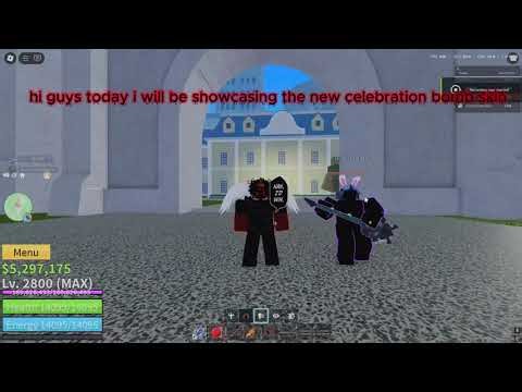 blox fruits showcasing the new celebration bomb skin