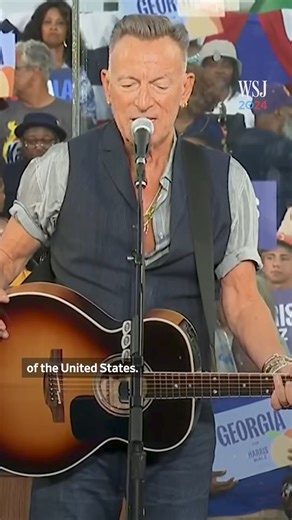 45K views · 1.7K reactions | Bruce Springsteen performed at a Georgia rally for Vice President Kamala Harris—and sounded a warning about former President Donald Trump. Read more:  https://on.wsj.com/3Yo4OSW | The Wall Street Journal | Facebook