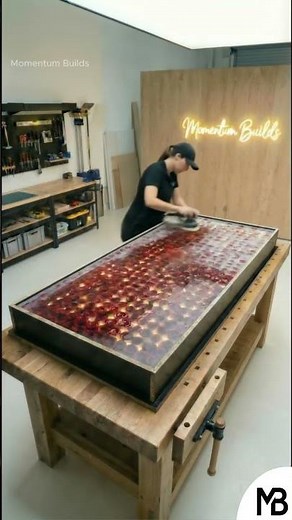 Epoxy Resin Coffee Table Installed in Living Room