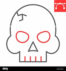 Skull color line icon, video games and death, horror game sign vector graphics, editable stroke linear icon, eps 10 Stock Vector Image & Art - Alamy