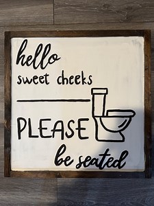 Funny Bathroom Sign: Hand Painted Upcycled Wood Decor - Etsy Canada