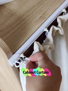 Linen Pinch Pleated Short Kitchen Cabinet Curtains for Shelves Privacy Dust-Proof Dishwasher Desk Curtain for Closet Without Door Under Sink Curtain Skirt with Self-Adhesive Slides(31.5x27.6 in)