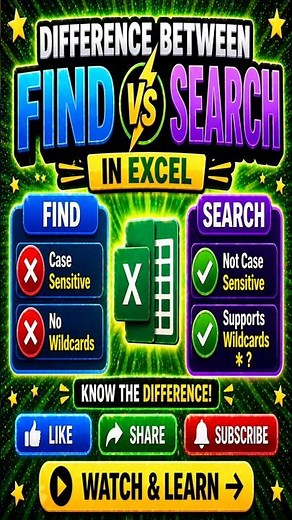 How to Find or Search string in MS Excel. #exceltips