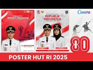 MERDEKA!! Desain Poster HUT RI 2025 di Canva | Tutorial Canva Pemula
