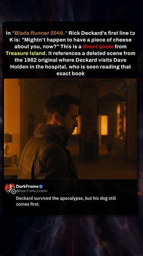 In Blade Runner 2049, Rick Deckard’s first line to K hides a subtle reference. #movie #fact