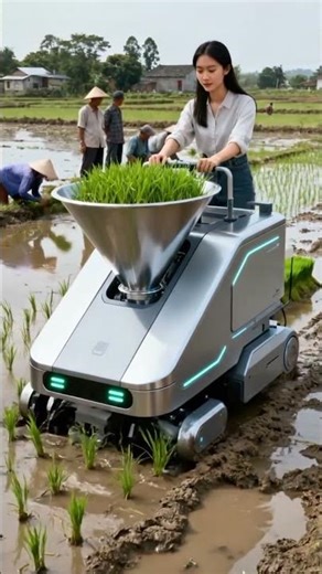 Transforming Rice Fields with Advanced Planting Robotics #shorts #farming #agriculture #agrifuture
