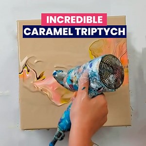 29K views · 680 reactions | RICH Caramel Triptych 癩 ~Acrylic Dutch Pour~ | Rinske Douna | Facebook