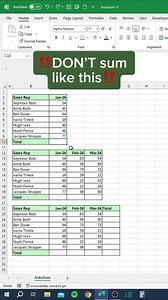 8.3K views · 57 reactions | Auto SUM in excel #excel #ExcelTipsAndTricks #ExcelTraining #exceltutorial LEARN MORE | LEARN MORE | Facebook
