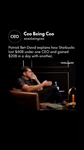 Starbucks hired a new CEO named Laxman Narasimhan, who had been a consultant at McKinsey for over 20 years. Consultants usually give companies advice they don't actually run them. When he became CEO, Starbucks was worth $114 billion. After just 17 months, the company's value dropped to $74 billion meaning he lost about $40 billion in company value. People realized he didn't really understand how to lead a company - for example, in one interview he even said he doesn't like being asked questions 