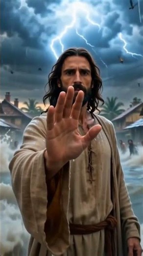 Jesus Calms The Storm! 🙏 Wave Stops instantly #shorts #faith