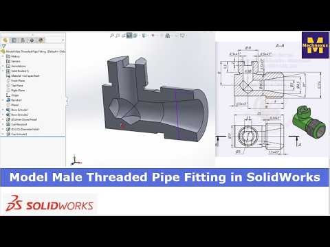 Model Male Threaded Pipe Fitting in SolidWorks | SolidWorks Modeling | SolidWorks Master |