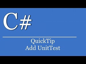 QuickTip #424 - C# Visual Studio Tutorial - Add UnitTest Suite