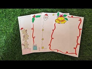4 Christmas Border/Simple and easy Christmas borders for project/Border design making for project
