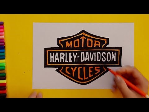 How to draw Harley Davidson Logo
