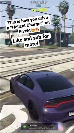 This is how you drive a “Hellcat charger” on FiveM😍🔥 #hellcat #fivem #pc #dodgehellcat #gta5