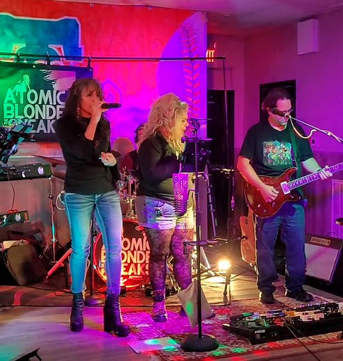 1.4K views · 49 reactions | Super fun afternoon show Especially with our very own Sparkle ✨️ Sisters(Colette and Lynn) doing some Motown and Disco music! You will be seeing them again soon . Here is a few video clips. | Atomic Blonde and The Sneaks | Facebook