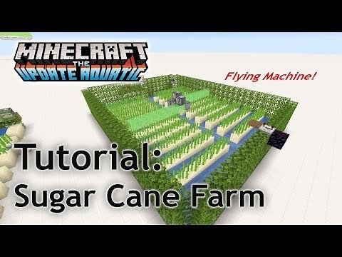 Minecraft 1.13 Tutorial - Sugar Cane Farm (Flying Machine)
