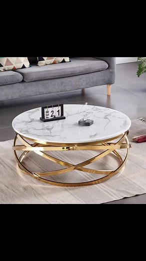 Marble and Gold Coffee Table Set - Modern Home Furniture