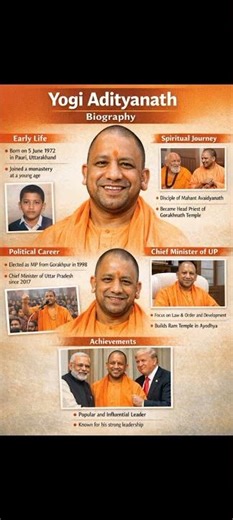 uttar pradesh chief Minister yogi aadityanath Biography #youtubeshorts​ #viral​ #shortvideo​ #shorts