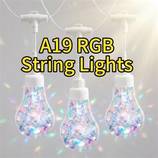 Unique A19 Fluorescent Silk RGB LED String Lights #patiolights #christmaslights