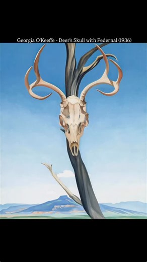 Georgia O’Keeffe - Deer’s Skull with Pedernal (1936) #georgiaokeeffe #contemporaryart | Contemporary Art