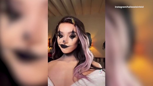 Hailee Steinfeld serves spooky clown as she celebrates Halloween with friends