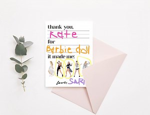 Printable Kids Thank You Notes: Fill-in Flat Notecards (Digital Download)