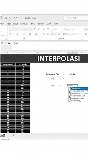 INTERPOLASI menggunakan MICROSOFT EXCEL #excel
