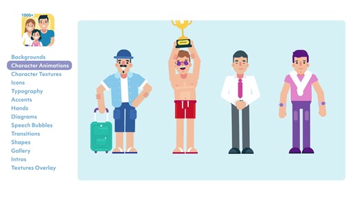 卡通人物角色动作解说场景MG动画预设 教程 Explainer Video Toolkit 4 Promo Video 1080p