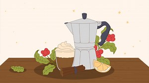 Free stock video - Motion graphic of hand drawn background for international coffee day