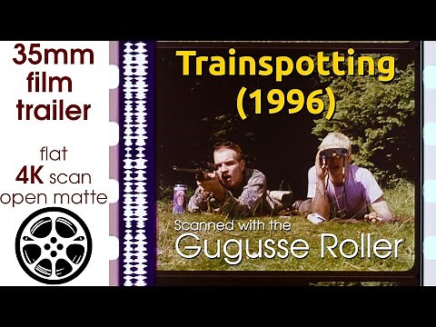 Trainspotting (1996) 35mm film trailer, flat open matte, 4K *CROPPED