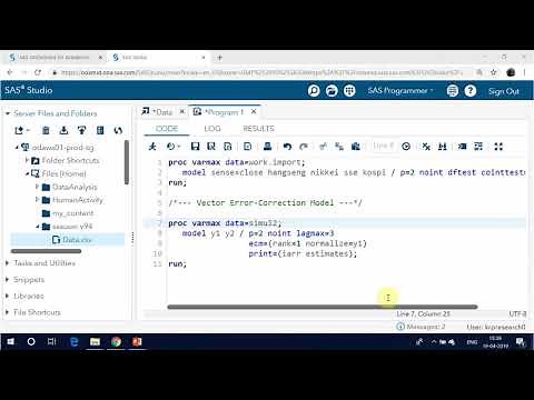 SAS Econometrics Augmented Dickey Fuller & Johansen Cointegration Test Vector Error Correction Model