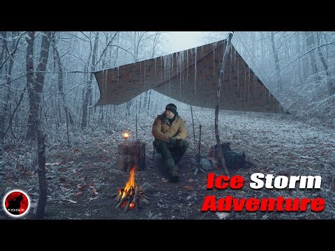 Ice Storm Camping - Heavy Freezing Rain Makes for A Dangerous Camp